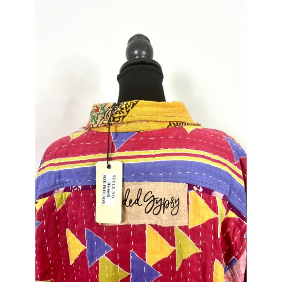 Jaded Gypsy Kantha Patchwork Button Down Top JG-66/B Free Size - Picture 7 of 7
